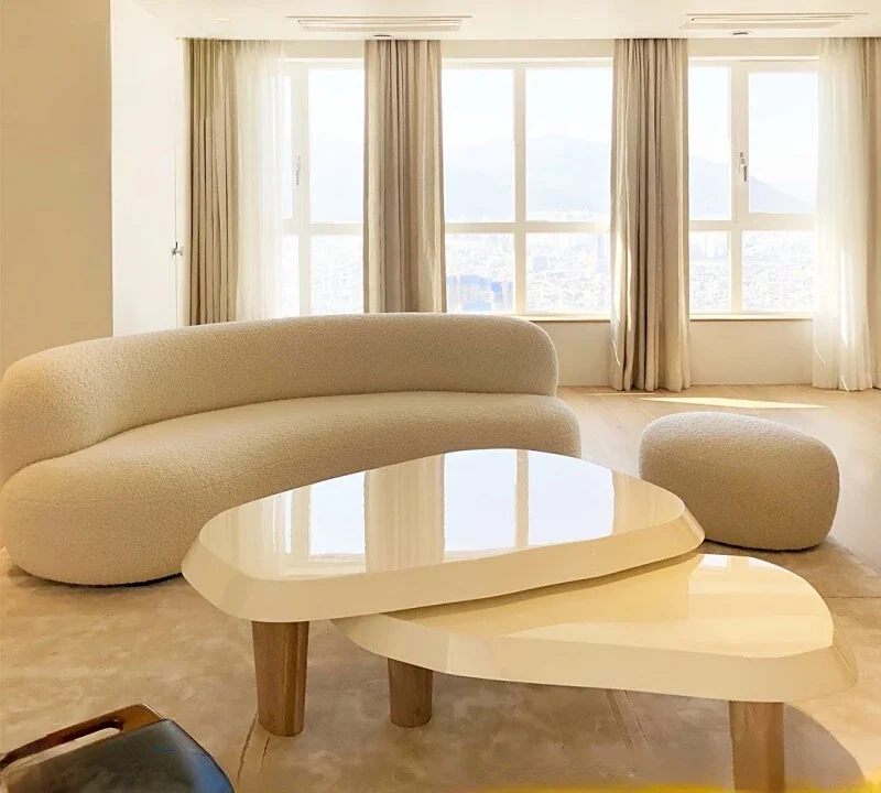 Safe Modern Lonely Wind Coffee Table Living Room Irregular Size Combination Table Minimalist Wooden Art Coffee Table