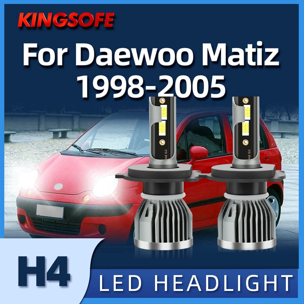 KIONGSOFE H4 Led Bulbs Super Bright 3570 CSP Chip 6000K Lamp For DAEWOO Matiz 1998 1999 2000 2001 2002 2003 2004 2005