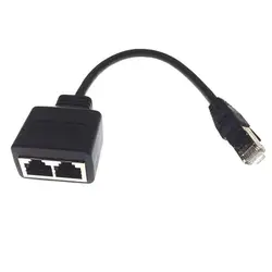 Ethernet Splitter RJ45 1 Male to 2 Female LAN Ethernet Cable Splitter Cable Ethernet Socket Connector Extension Cable