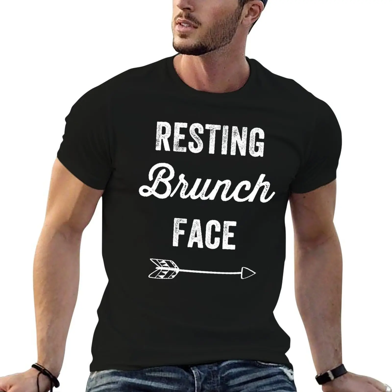 Camiseta Resting Brunch Face, camisetas estampadas para hombre, camisetas de algodón para hombre, camisetas 100% para hombre, paquete de camisetas de algodón