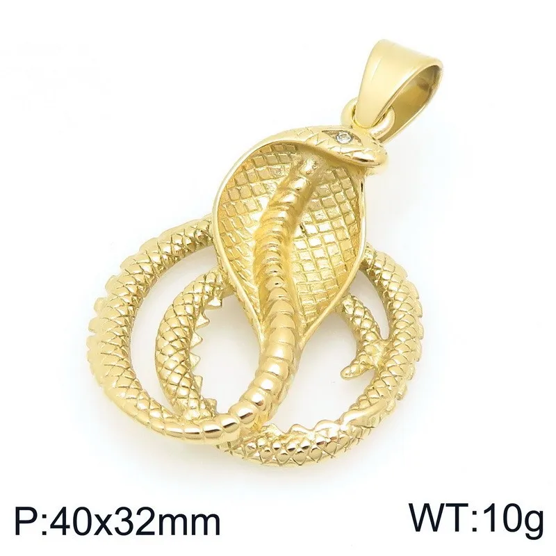 tainless Steel Necklace Pendant Men Women Punk Animal Shape Cat/Wolf/Cobra/Sheep Skull Celtic Knot Durable Non-Tarnish Jewelry