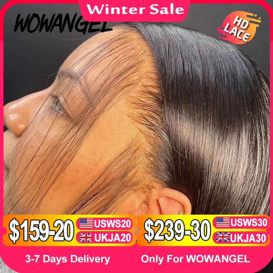 WOW ANGEL HD Lace Front Wigs 250% 13x6 HD Lace Front Wigs Straight Hair Invisible HD Lace Melt Skin HD Lace Front Human Hair Wig