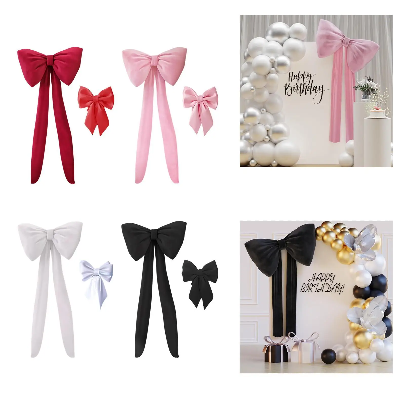 

Hanging Bow Decoration Set Party Supplies for Window Anniversary Party
