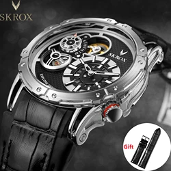 SKROX Luxury Brands Fashion Automatic Movements Military Large Watch for Men Sports Waterproof Male Wristwatches Genuine 2025AAA