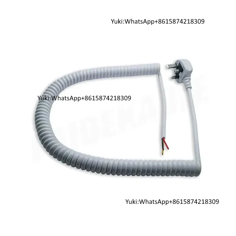 3x1mm2 Copper Spring Cord BS1363 13A Industrial UK Standard Spiral Power Cable with Plug PUR Jacket PE Insulation IP67