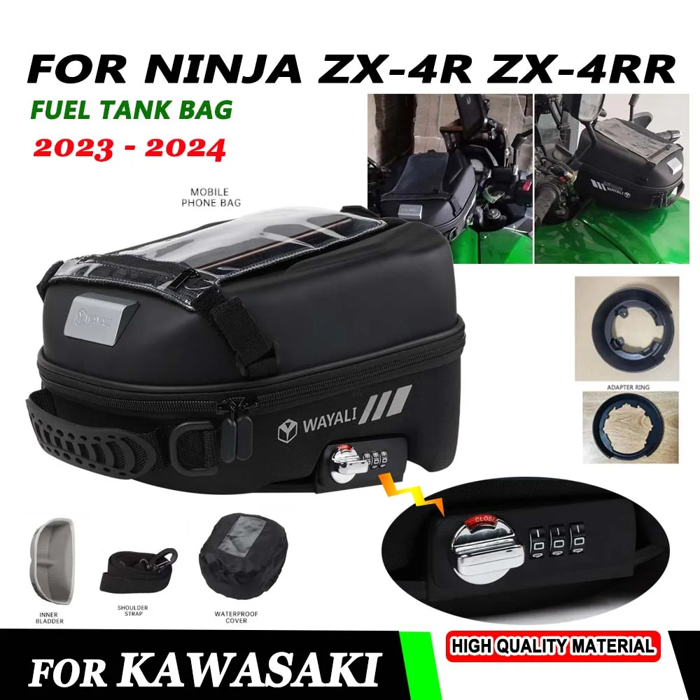 For Kawasaki Ninja ZX 4R ZX400 ZX-4RR ZX4R 2023 2024 2025 Accessories Fuel Tank Bag Navigation Tanklock Package Storage Bag