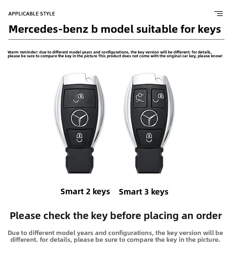 2 3 أزرار غطاء مفتاح السيارة فوب لمرسيدس بنز ABC E الفئة GLS GLA GLK GLC CLS CLA W204 W205 W212 W463 W176