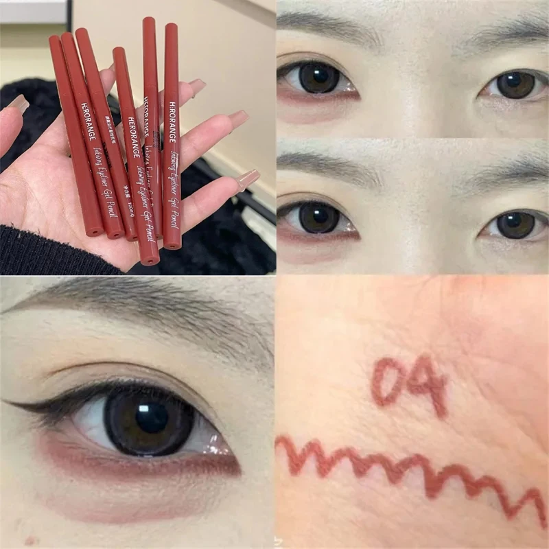12 Colors Eyeliner Pencil Wine Red Waterproof Lasting Matte Brown Eyeshadow Contour Stick High Pigment Lying Silkworm Eye Makeup view 5