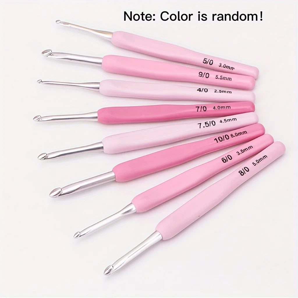 9 PCs Set Crochet Hook Crochet Hook Ergonomic Arthritis Hand Soft Grip Crochet Needle Set and Crochet Accessories for Beginners