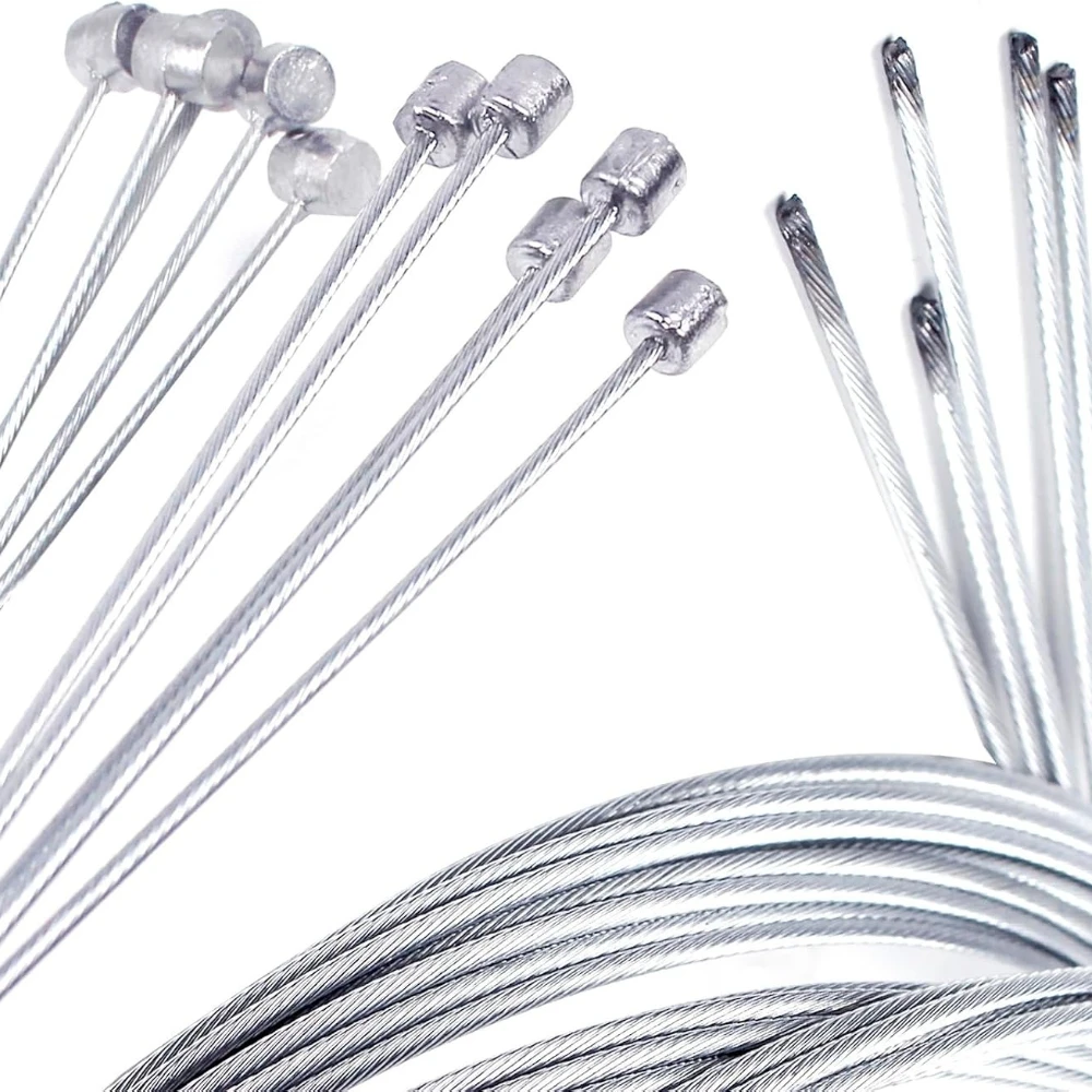 Bicycle Shifter Cable MTB Brake Cable with Multicolor Cable End Caps for Mountain Bike Shift and Brake Replacement Parts