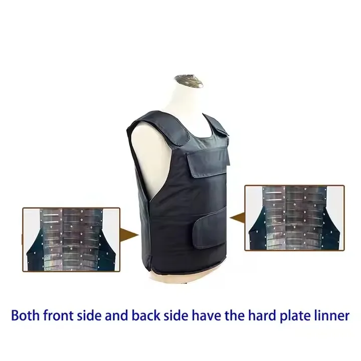 المصنع مباشرة OEM العلامة التجارية للتخصيص بالجملة أخفى الصلب مكافحة سكين سترة الجبهة الخلفية طعنة المقاومة الاستخدام التكتيكي في الهواء الطلق