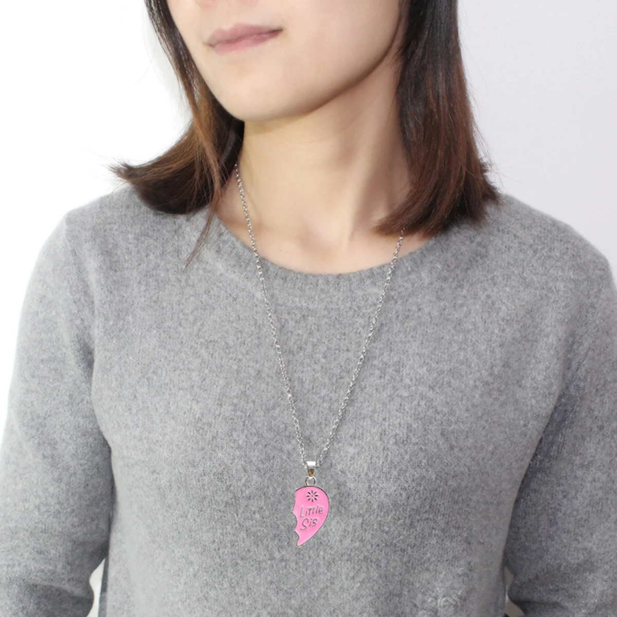 

Charms Pendant 2 Heart Pieces Necklace for Jewelry Puzzle Heart Little Birthday Gifts