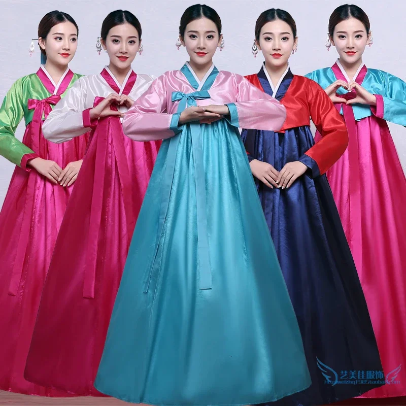 

2019 High Quality Multicolor Traditional Korean Hanbok Dress Female Korean Folk Stage Dance Costume Korea Traditional Costume