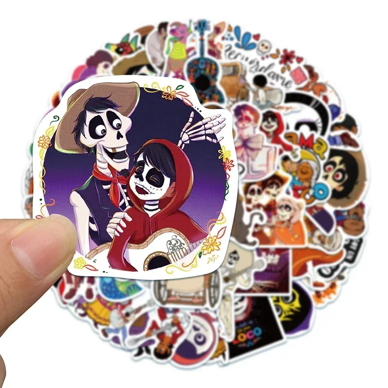 50pcs Cartoon Coco Stickers Aesthetic DIY Laptop Phone Case Scrapbooking Fridge Kids Cute Disney Stickers Decals Packs