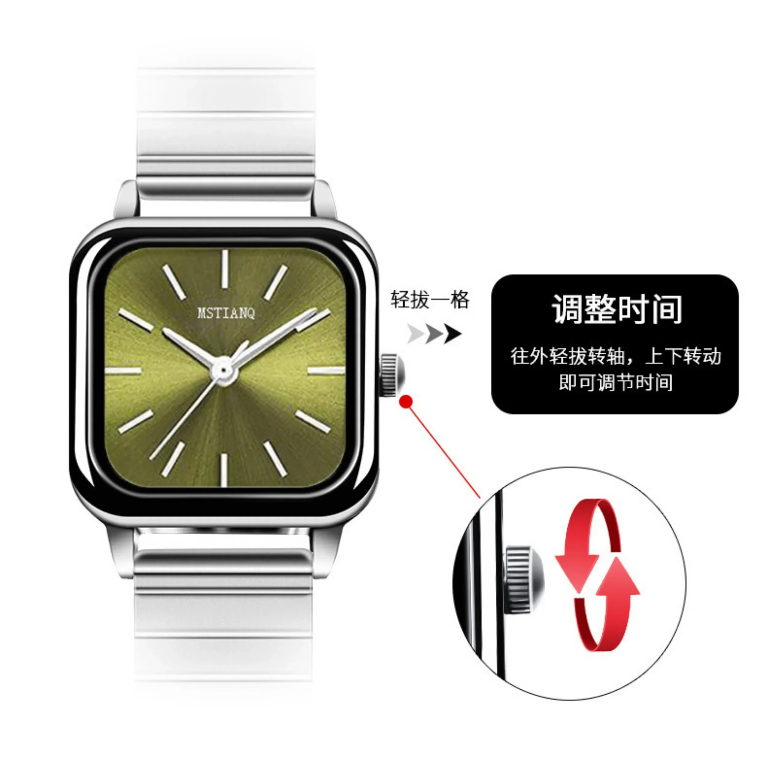 นาฬิกาผู้หญิงหรูหราแบรนด์ชั้นนำแฟชั่นสายเหล็กนาฬิกาข้อมือควอตซ์ของผู้หญิงนาฬิกาของขวัญที่สวยงาม