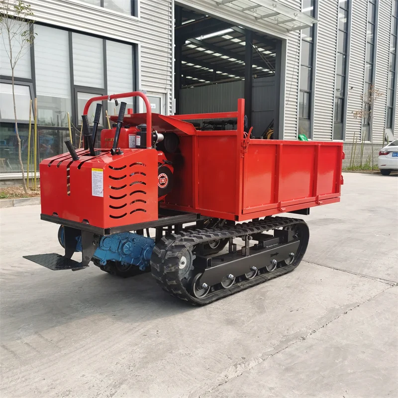 China Diesel Self-loading Mini Crawler Transporter Rubber Track Dumper 1000kg With Motor Engine Pump For Sale High Efficiency