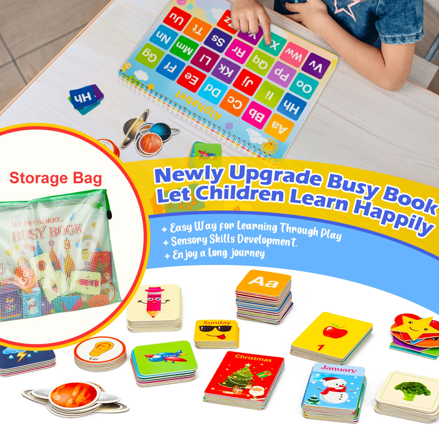 Montessori Baby Busy Book Alphabet Numbers Sticker Quiet Book Baby Early Educational Matching Puzzles Game Learning Toy for Kids