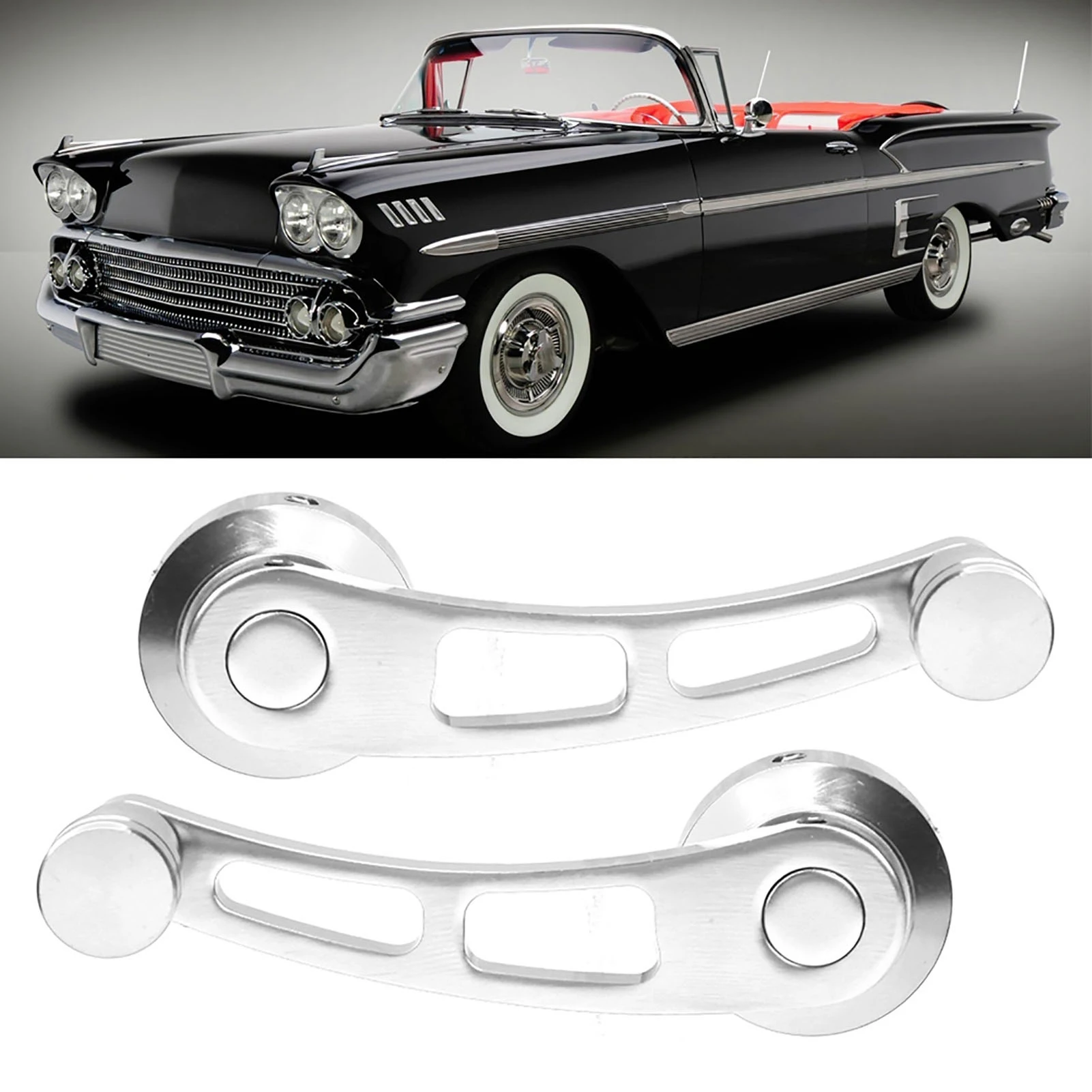 1Pair Alloy Window Crank Handle Manual Window Winder Handle Riser Replacement for Classic Car Interior Accessories
