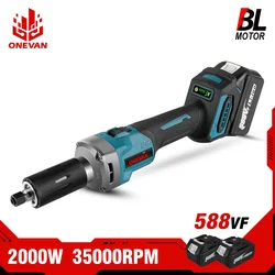 Onevan-コードレス電気グラインダー,35000rpm,6mm,2000w,回転工具,4スピード,makita 18vバッテリー用