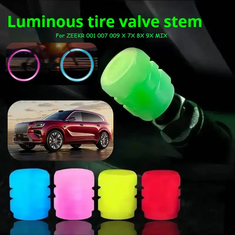 

For ZEEKR 4pcs Luminous Valve Stem Cap, Universal Car Fluorescent Valve Stem Cap, Luminous Valve Stem Cap