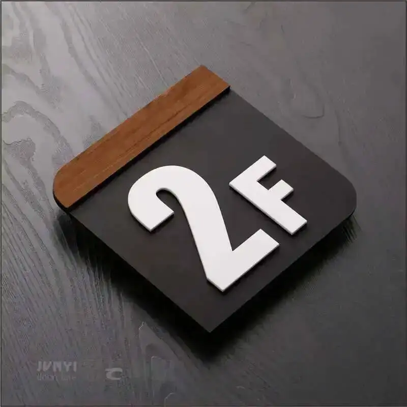 Nummer Boden Boden Schild Platte individuelle Serie Buchstabe Nummer Acryl Schild Wandmontage Beschilderung 3D Wandaufkleber Nummer Karte – Detail 3