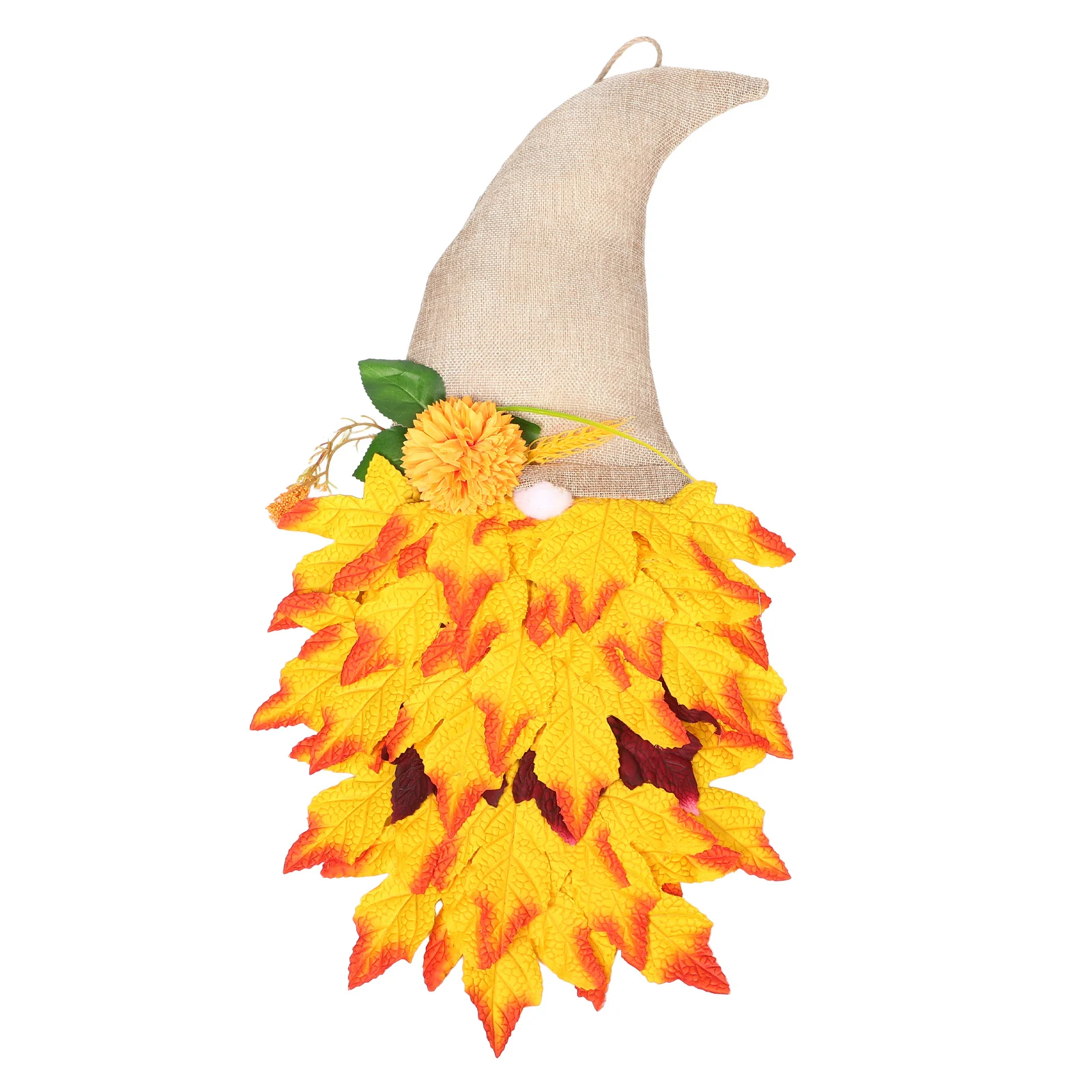 

Fall Gnome Wreath With Artificial Maple Leaves Autumn Harvest Decor For Front Door Wall Window Assorted Colors Teardrop Garland