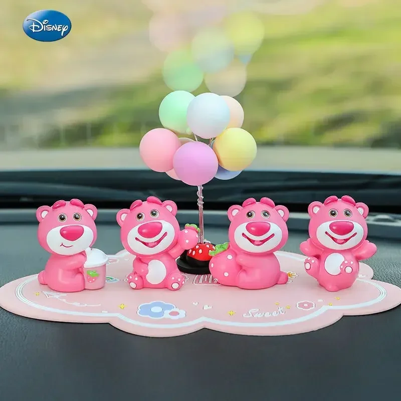 Disney Strawberry Bear Car Cartoon Doll Car Center Console Interior Decoration New Cute Girl  kawaii accessories