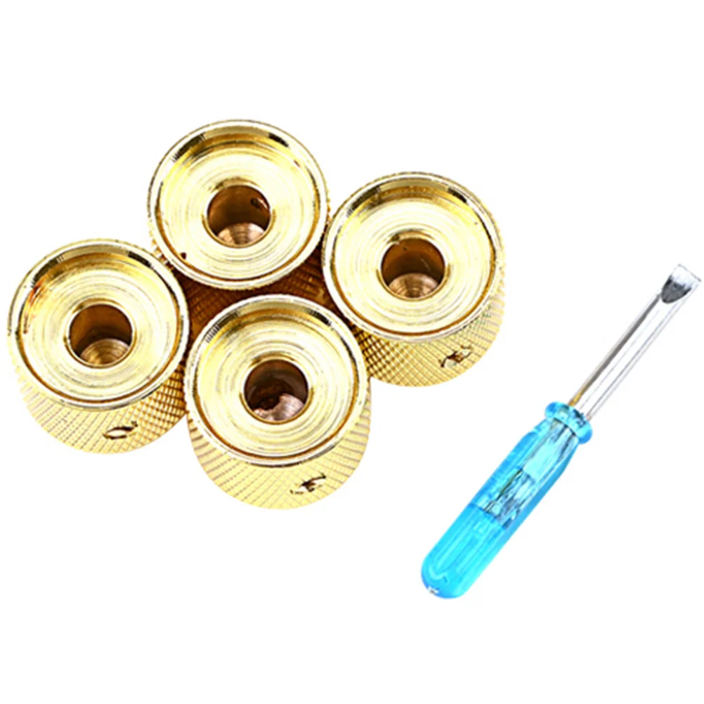 

4Pcs Metal Guitar Volume Knobs Compatible Electric Guitars Basses Easy Install Adjust Heavy Sturdy Perfect Gift Musical
