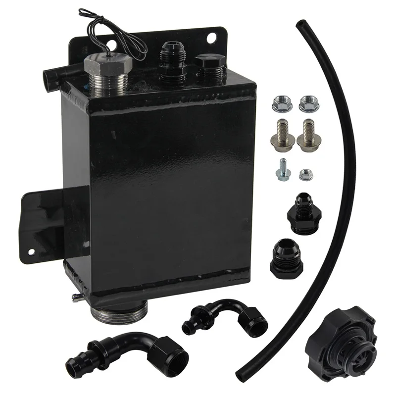 Aluminum Coolant Reservoir Tank For Degas Dodge RAM 2500/3500 6.7L Cummins V8 Upgrade 2013-2018 Performance Black/Silver