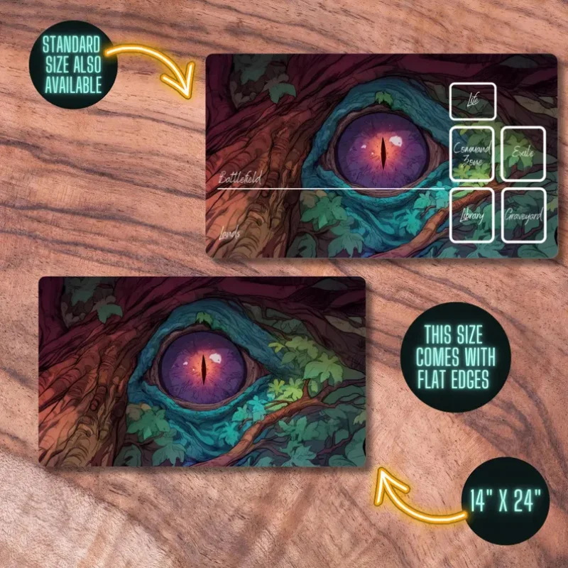 MTG Playmat, Evil Eye Themed MTG Playmat Available With or Without Zones, Monster Eye TCG Playmat, Gifts for Gamers