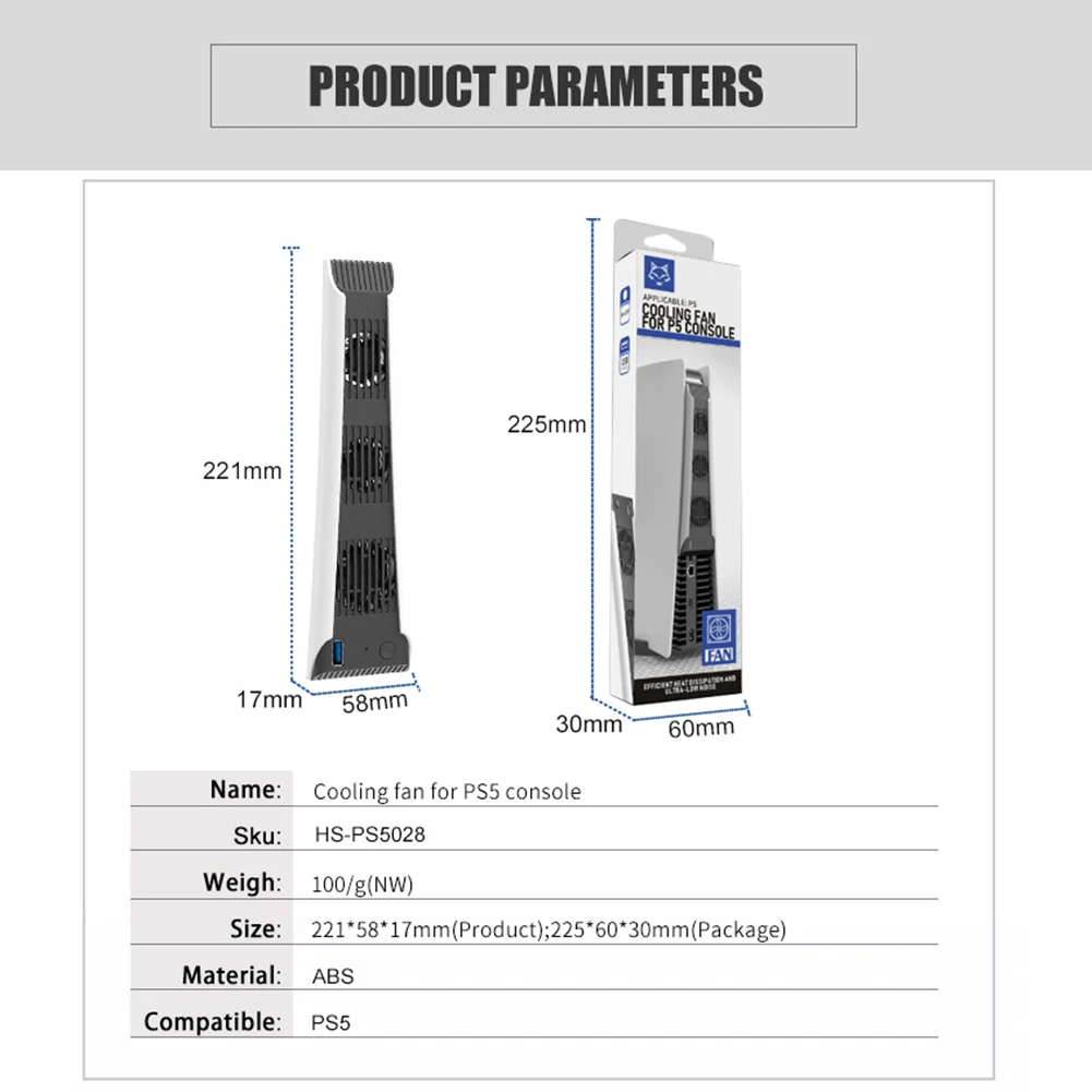 Voor Ps5 Koelventilator Verticale Standaard Display Gameconsole Ventilator Koeling Externe Host Koelkoeler Voor Sony Playstation 5 Console