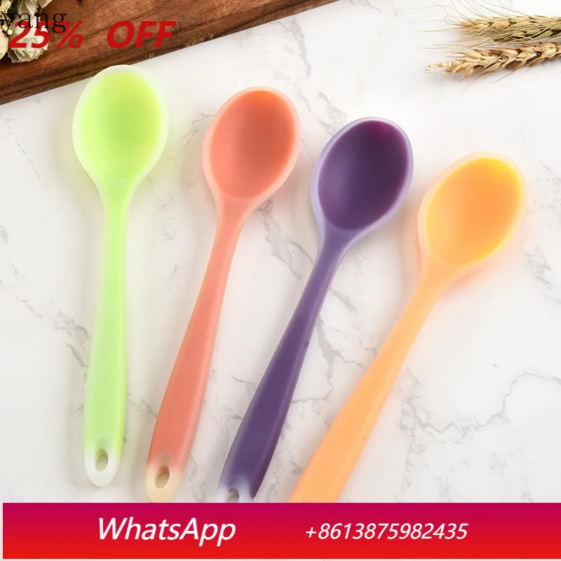 

LMM silicone small spoon, high temperature resistant semi-transparent Migen porridge spoon