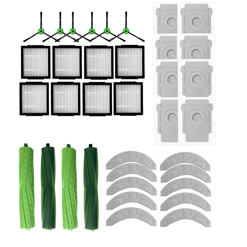 

Stable-For Irobot Roomba Combo 10 Max Robot Vacuum Main Side Brush HEPA Filter Mop Dust Bag Pad Ultra Durable Accessories