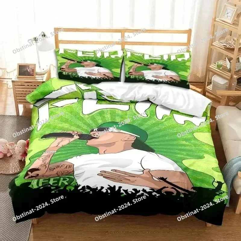 

3D Print Fashion Ferxxo Feid Rapper Bedding Set Boys Girls Twin Queen King Size Duvet Cover Pillowcase Bed boys Adult Bedroom