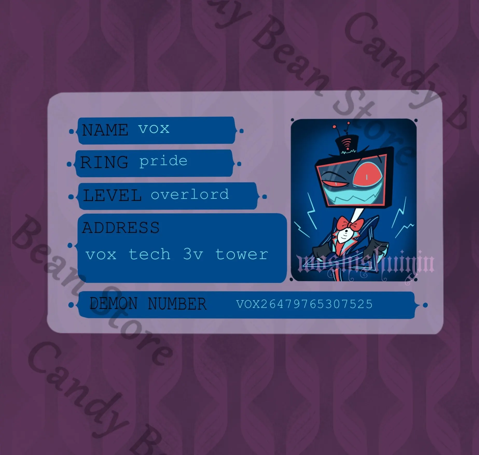 Hazbin Hotel Anime ‌Alastor Angel Dust Husk VOX Sir Pentious Cosplay Identity Card Sleeve Cartoon Cards Protective Sleeve Xmas view 5