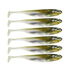 6pcs 8cm Soft Silicone Baits 3D Eyes Shad Artificial Fishing Lures 7cm 10cm Freshwater Fake Swimbait For Carp Trout Bass Fishing