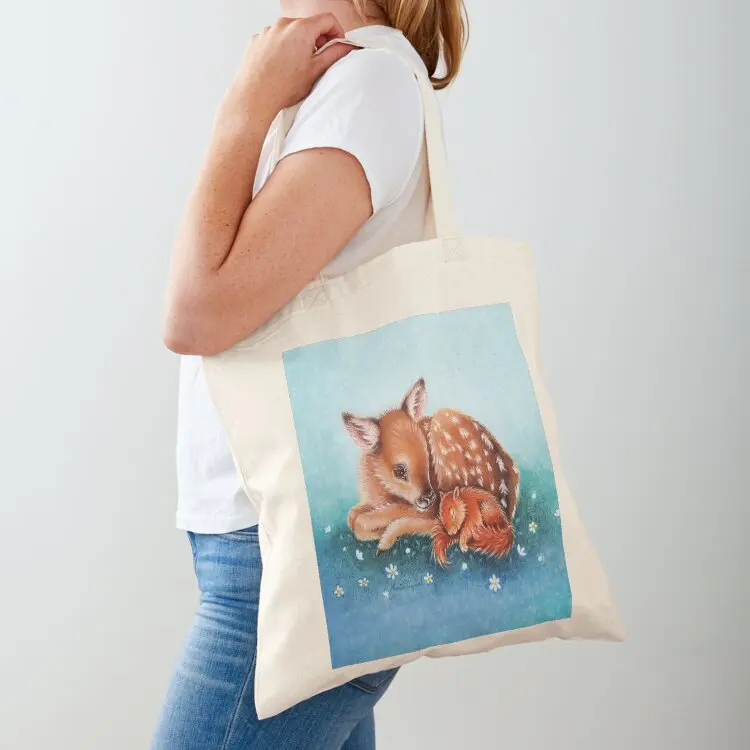 

Deer & squirrel by Maria Tiqwah Tote Bag shopper bags for women hand bag ladies cloth bag woman cute tote