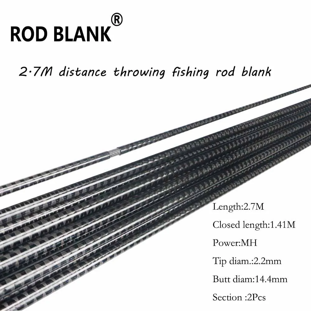 

Rod Blank 2.7m Carbon Fiber Distance throwing Rod Blanks MH 2 Sections Sea Bass Rod Blanks Rod Building Component Repair Pole