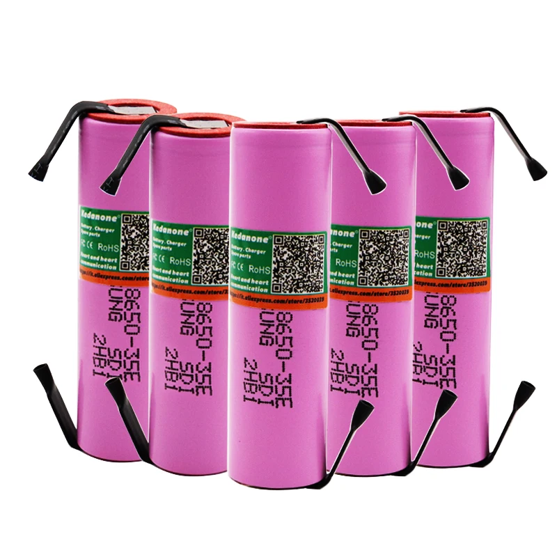 

For Samsung 18650 3500 mAh 13Adischarge INR18650 35E INR18650-35E 18650 li-ion 3.7 Rechargeable Battery + DIY Nicke