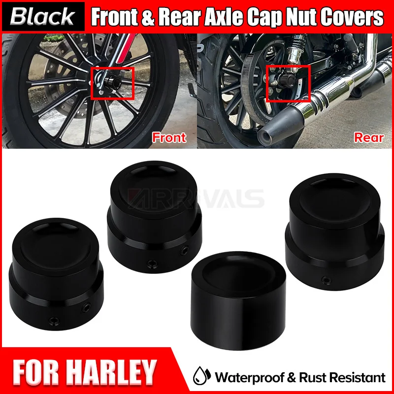 Moto CNC Anteriore Asse Posteriore Dado Coperture Tappi Nero Per Harley Sportster Touring Softail Dyna VRSC Fat Bob Wide Glide