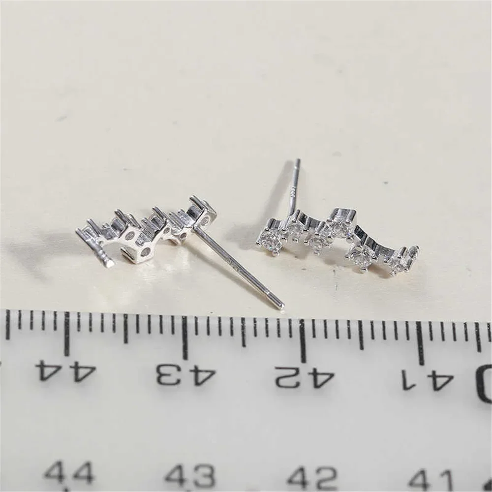 S925 Sterling Silver Pearl Earring Settings DIY Jewelry Making Supplies Blank Earring Posts for Handcrafted Accessories No Pearl