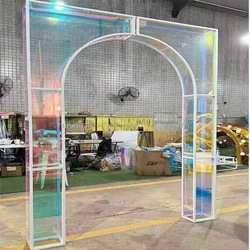 Hot selling wedding frame background color acrylic wedding background door metal arch wedding background decoration