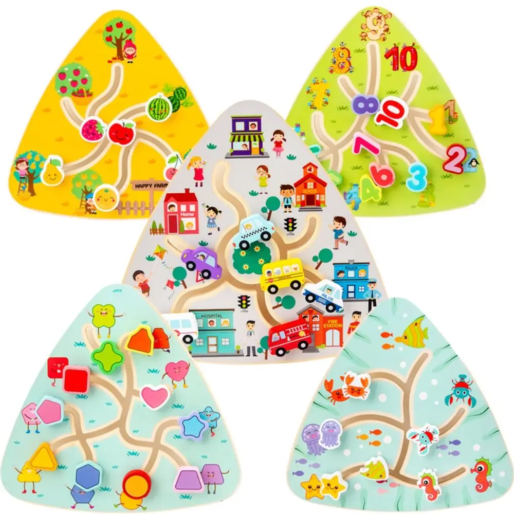 Labirinto per bambini in legno Tavola da passeggio Montessori Tavole per labirinto Montessori multiuso Educazione precoce portatile