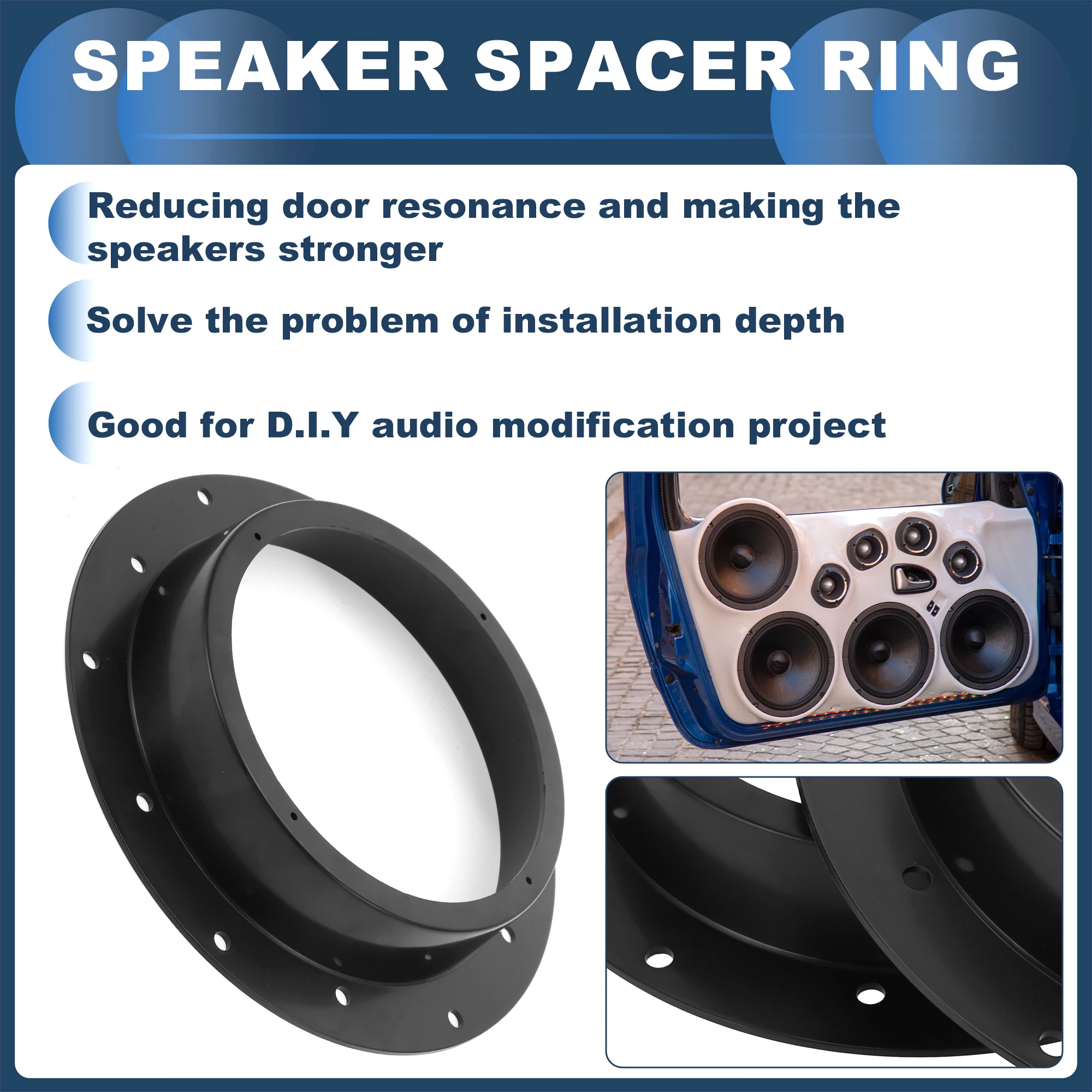 UXCELL Speaker Spacer Ring Tweeter Speaker Spacer Adapter Front for 6.5