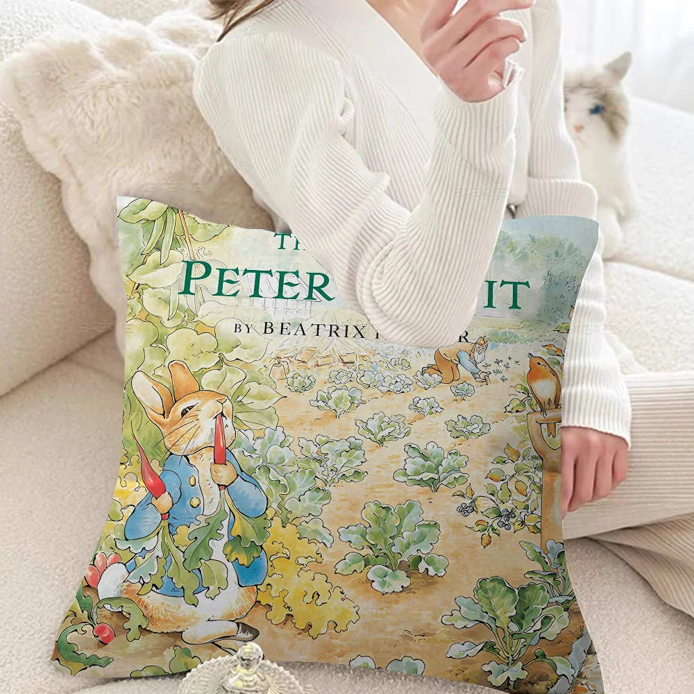 Cartoon P-Peter R-Rabbit Personalized Pillow Dust Cover Bedroom Kids Party Decoration Pillowcase Birthday Children Gift