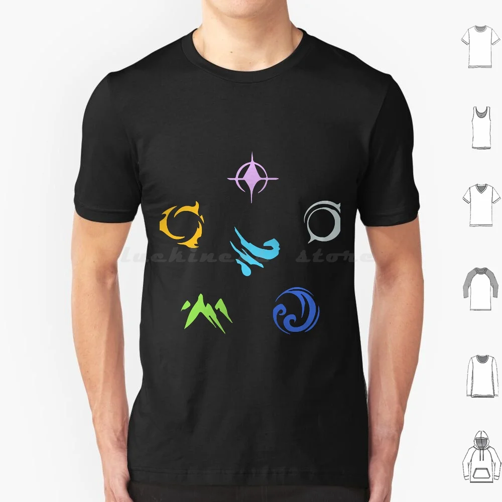 Six Primal Forces T Shirt Cotton Men Women DIY Print The Dragon Prince Bait Dragon Earth Fantasy Magic Moon Originals Prince