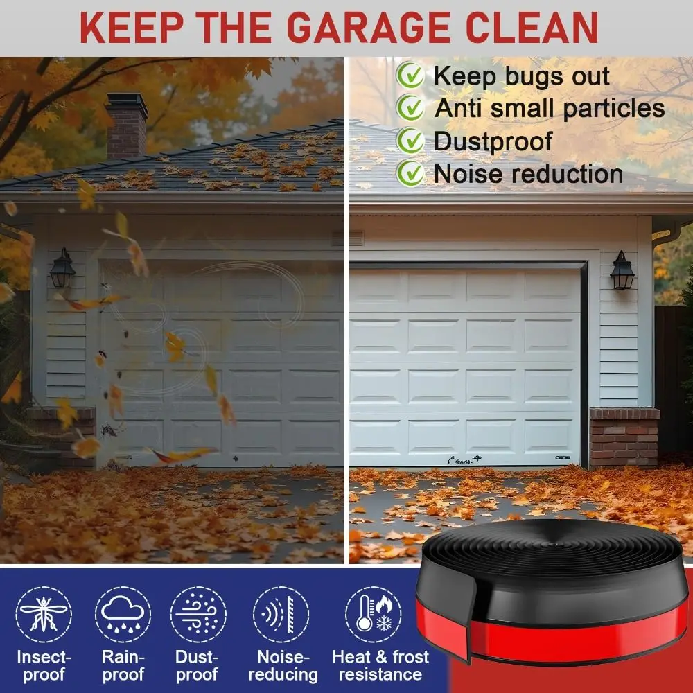 Professional 100CM Garage Door Sealing Strip Weatherproof Heavy Duty Top and Sides Seal Insulation TPE Weather Stripping
