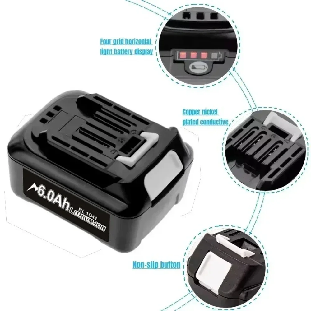 بطارية بديلة 12 فولت 4Ah/6Ah BL1041B BL1040B لماكيتا BL1021B BL1015 لأدوات الحفر اللاسلكية DF031D TD110D HP332.