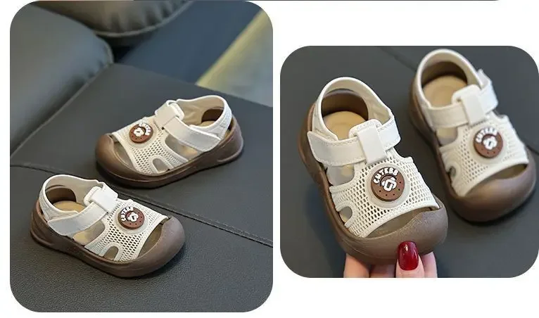 Sommer-Babyschuhe für Erste Schritte, Kleinkind-Sandalen mit Weicher Sohle, Atmungsaktiv, Geschlossene Zehen, Rutschfeste Kinderschuhe für Babymädchen – Detail 3