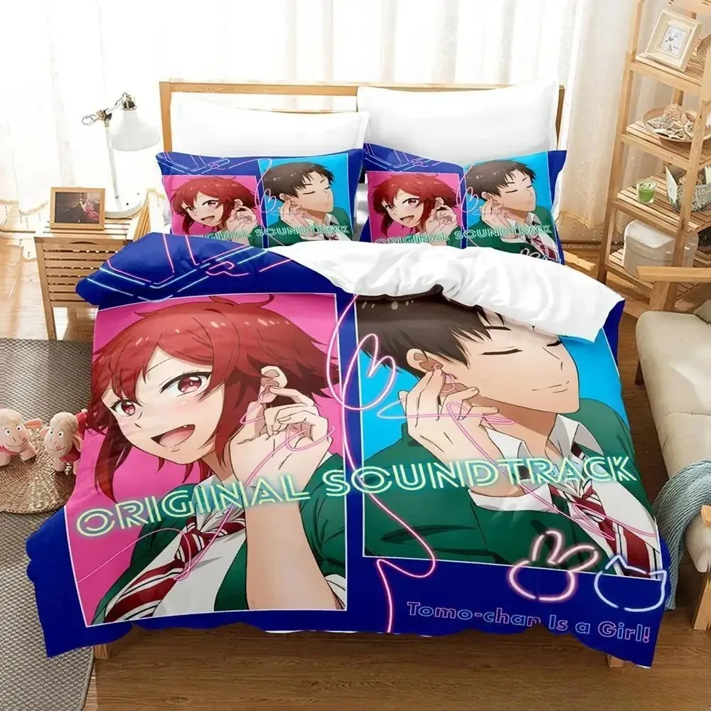 

Tomo-chan Is A Girl! Bedding Set Single Twin Full Queen King Size Bed Set Adult Kid Bedroom Duvet Cover Set Anime